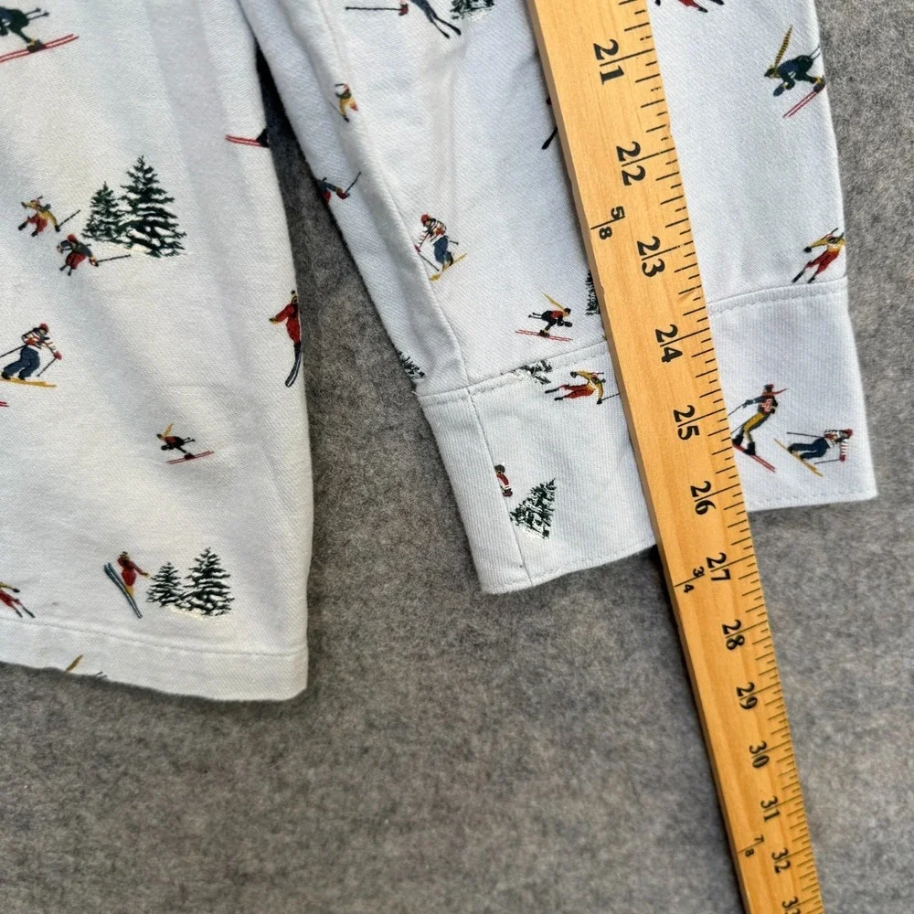 Pendleton Ski Flannel Pajama Shirt Men Large AOP Graphic Pine Trees Skiers Sleep
